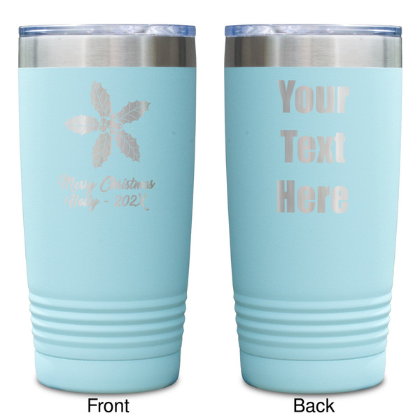 Christmas Holly Teal Polar Camel Tumbler - 20oz -Double Sided - Approval