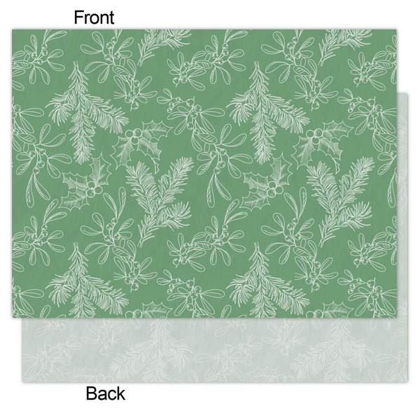 Christmas Holly Tissue Paper - Lightweight - Medium - Front & Back