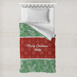 Christmas Holly Toddler Duvet Cover w/ Name or Text