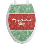 Christmas Holly Toilet Seat Decal - Elongated (Personalized)