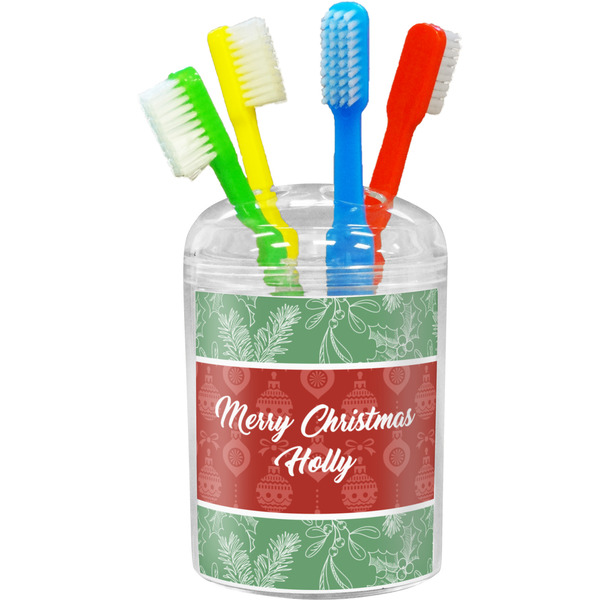 Custom Christmas Holly Toothbrush Holder (Personalized)
