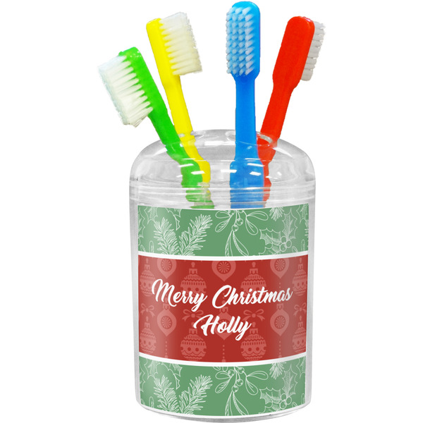 Christmas Holly Toothbrush Holder (Personalized)