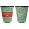 Christmas Holly Trash Can Black - Front and Back - Apvl