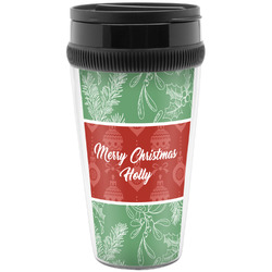 Christmas Holly Acrylic Travel Mug without Handle (Personalized)
