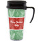 Christmas Holly Travel Mug with Black Handle - Front