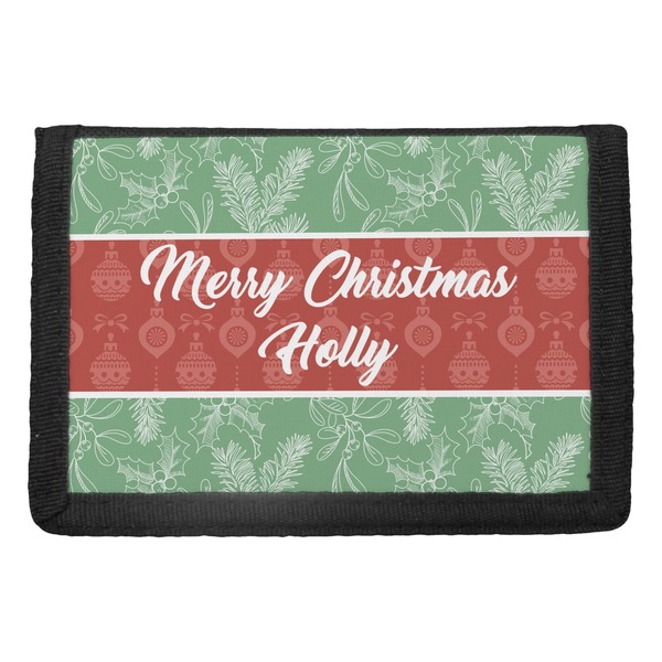 Custom Christmas Holly Trifold Wallet (Personalized)