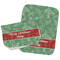 Christmas Holly Two Rectangle Burp Cloths - Open & Folded