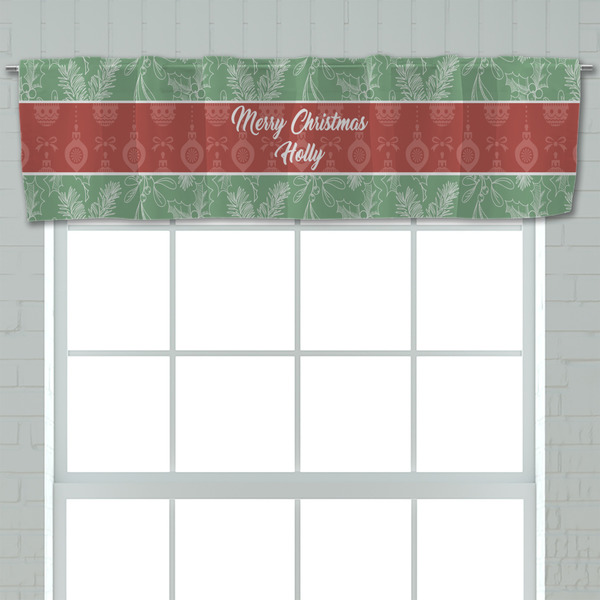 Christmas Holly Valance - Closeup on window