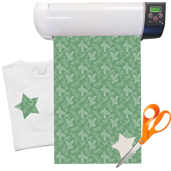 Custom Christmas Holly Heat Transfer Vinyl Sheet (12"x18")