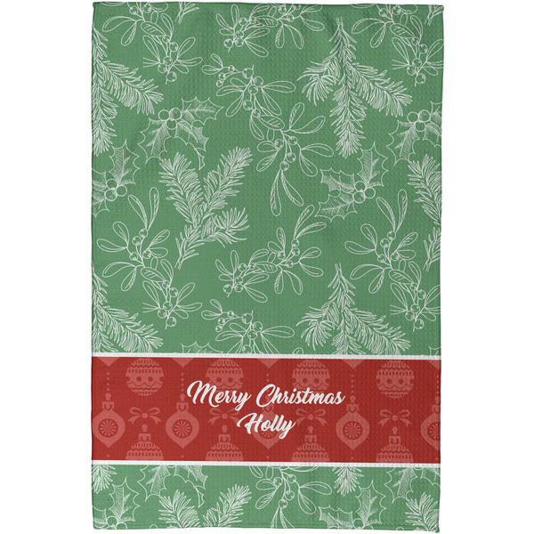 Christmas Holly Waffle Weave Towel - Full Color Print - Approval Image