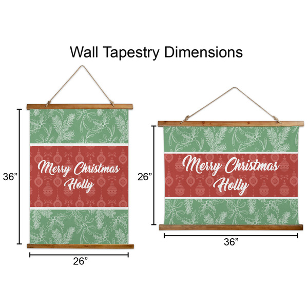 Christmas Holly Wall Hanging Tapestries - Parent/Sizing