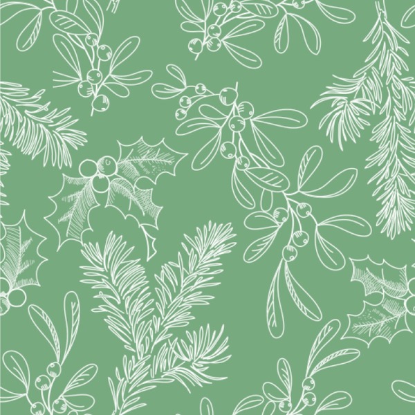 Custom Christmas Holly Wallpaper & Surface Covering (Water Activated 24"x 24" Sample)