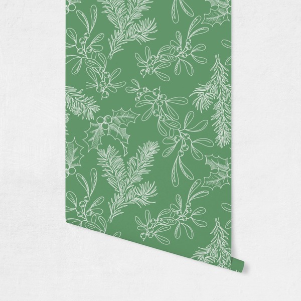 Christmas Holly Wallpaper on Wall