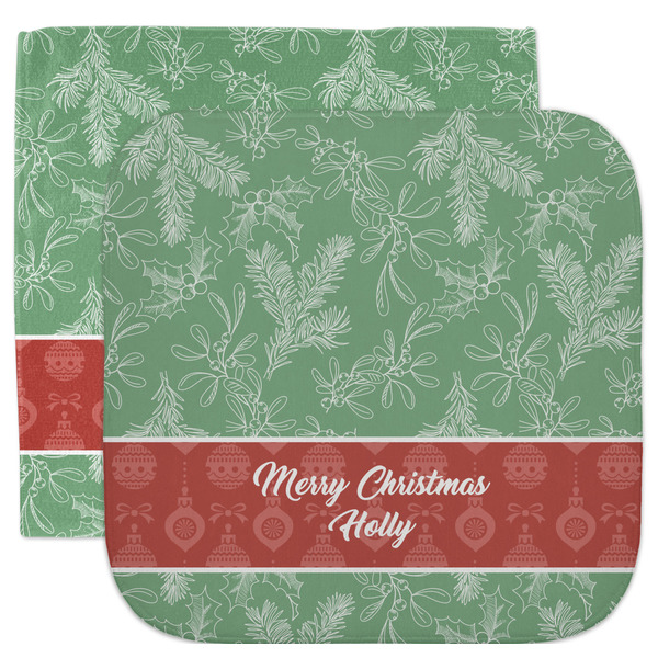 Custom Christmas Holly Facecloth / Wash Cloth (Personalized)