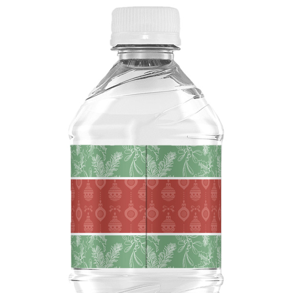 Christmas Holly Water Bottle Label - Back View