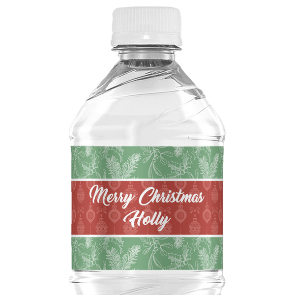 Custom Christmas Holly Water Bottle Labels - Custom Sized (Personalized)