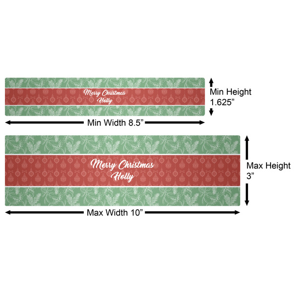 Christmas Holly Water Bottle Labels w/ Dimensions