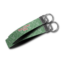 Christmas Holly Wristlet Webbing Keychain Fob (Personalized)