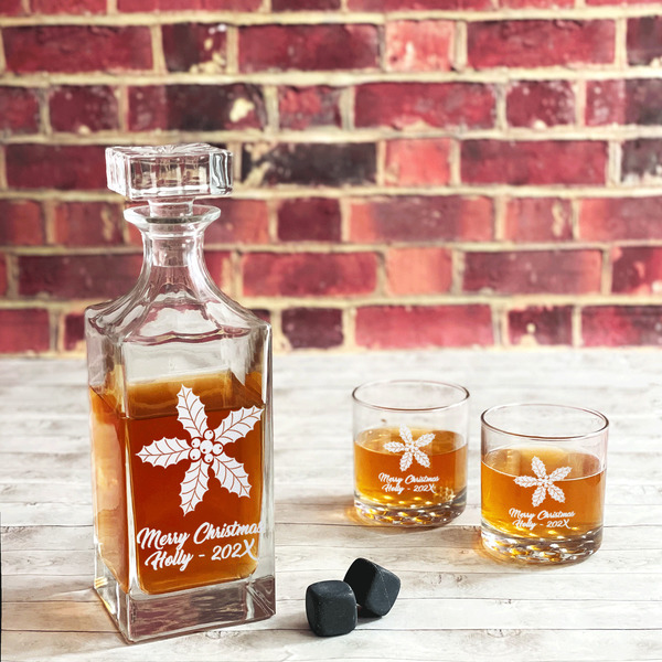 Christmas Holly Whiskey Glass - In Context