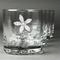 Christmas Holly Whiskey Glasses Set of 4 - Engraved Front