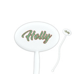 Christmas Holly Oval Plastic Stir Sticks (Personalized)