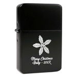Christmas Holly Windproof Lighter - Black - Single Sided (Personalized)