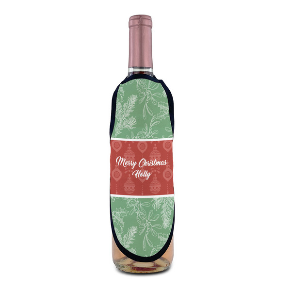 Christmas Holly Wine Bottle Apron - IN CONTEXT