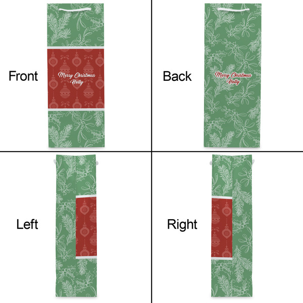 Christmas Holly Wine Gift Bag - Gloss - Approval