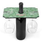 Christmas Holly Wine Bottle & Glass Holder (Personalized)