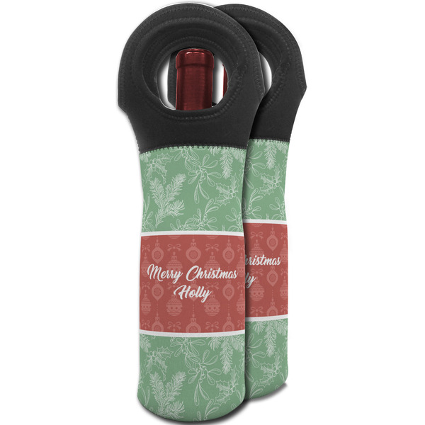 Christmas Holly Wine Tote Bag - MAIN
