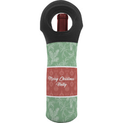 Christmas Holly Wine Tote Bag (Personalized)