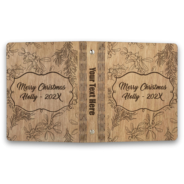 Christmas Holly Wood 3-Ring Binders - 1" Half-Letter - Approval