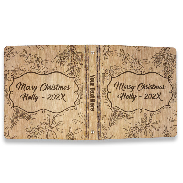 Christmas Holly Wood 3-Ring Binders - 1" Letter - Approval