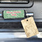 Christmas Holly Wood Luggage Tags - Rectangle - Lifestyle