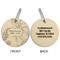 Christmas Holly Wood Luggage Tags - Round - Approval