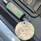 Christmas Holly Wood Luggage Tags - Round - Lifestyle