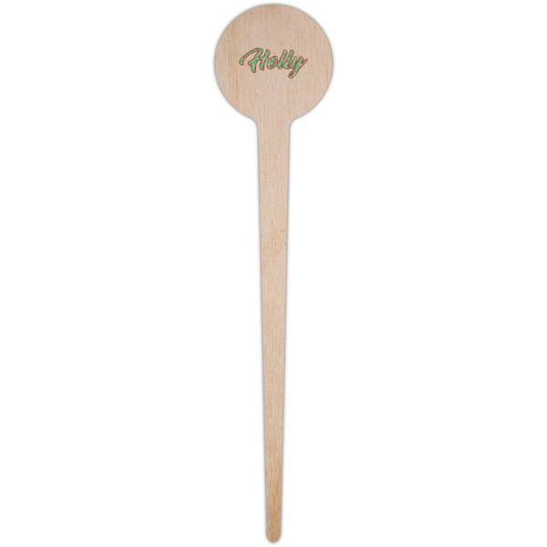 Christmas Holly Wooden 4" Food Pick - Round - Single Pick