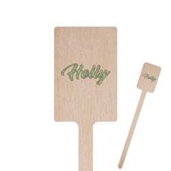 Christmas Holly 6.25" Rectangle Wooden Stir Sticks - Single Sided (Personalized)