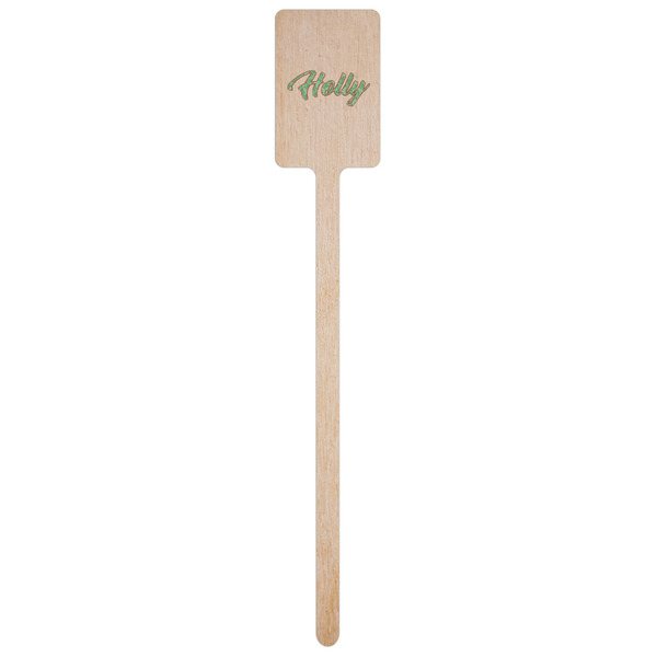 Christmas Holly Wooden 6.25" Stir Stick - Rectangular - Single Stick