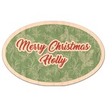 Christmas Holly Genuine Maple or Cherry Wood Sticker (Personalized)