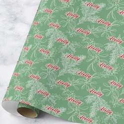 Christmas Holly Wrapping Paper Roll - Large - Matte (Personalized)