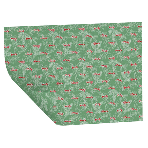 Custom Christmas Holly Wrapping Paper Sheets - Double-Sided - 20" x 28" (Personalized)
