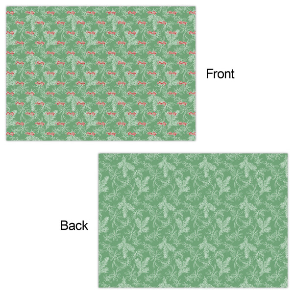 Christmas Holly Wrapping Paper Sheet - Double Sided - Front & Back