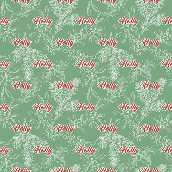 Christmas Holly Wrapping Paper Square