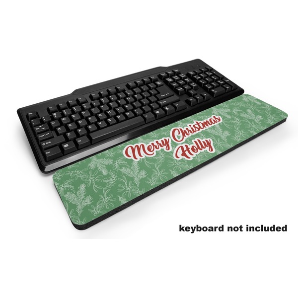 Custom Christmas Holly Keyboard Wrist Rest (Personalized)