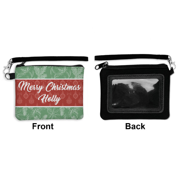 Christmas Holly Wristlet ID Cases - Front & Back