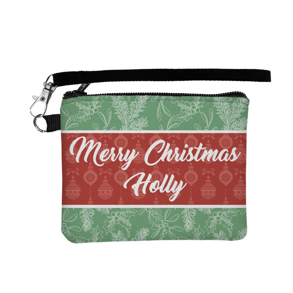 Custom Christmas Holly Wristlet ID Case w/ Name or Text