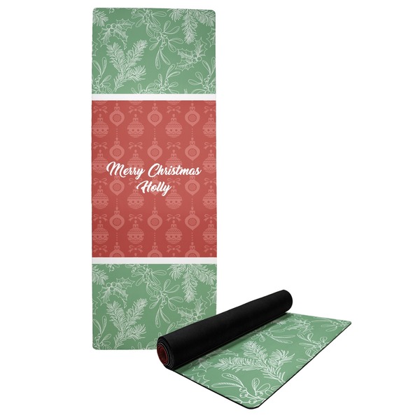 Custom Christmas Holly Yoga Mat (Personalized)