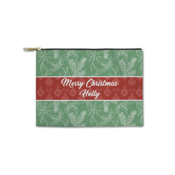 Christmas Holly Zipper Pouch - Small - 8.5"x6" (Personalized)