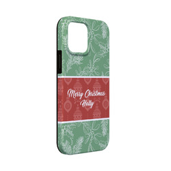 Christmas Holly iPhone Case - Rubber Lined - iPhone 13 Mini (Personalized)
